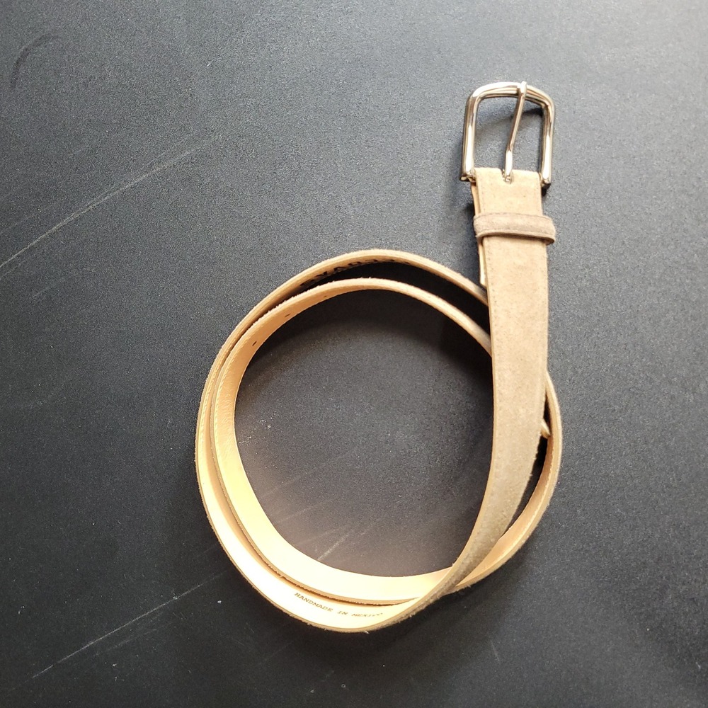 Tecovas Belt Mens 42 Tan Suede Genuine Bovine Leather Western Handmade Mexico